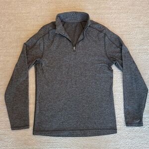 Men’s dark heathered gray Lululemon quarter zip pullover size M great condition!